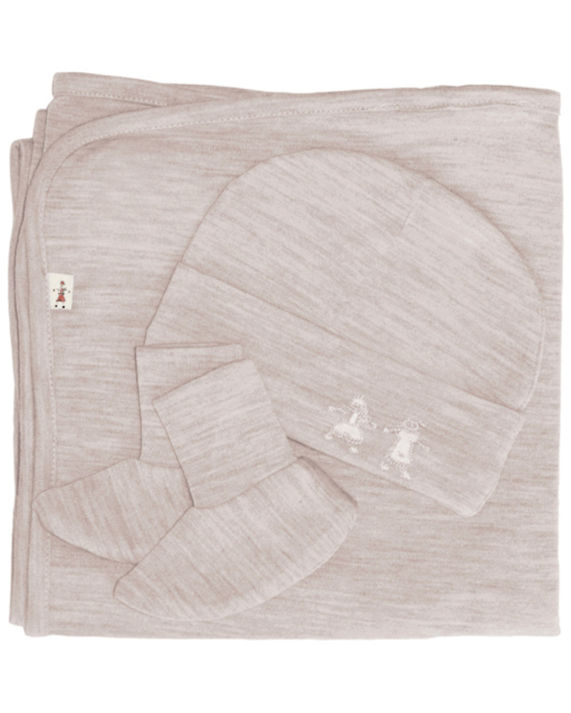 Merino Kids Cocooi™ Blanket, Beanie and Booties set Honey Oat