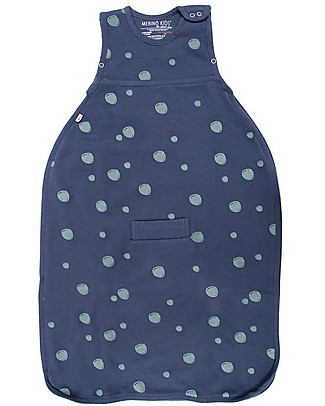 Merino Kids Go Go Bag Duvet Weight - Sleeping Bag, Denim Pebble - 0-2 years - 100% Merino Wool and Organic Cotton Warm Sleeping Bags