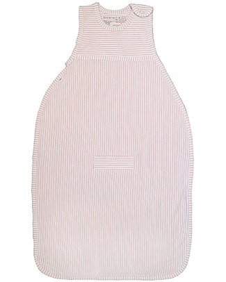 Merino Kids Go Go Bag - Sleeping Bag, 2-4 years - Dusty Pink Stripe - 100% Natural Merino Wool and Organic Cotton Warm Sleeping Bags