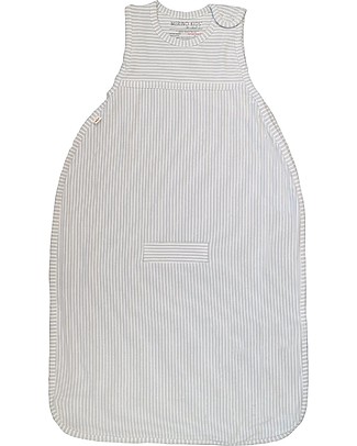 Merino Kids Go Go Bag - Sleeping Bag, 2-4 years - Light Grey Stripe - 100% Natural Merino Wool and Organic Cotton Warm Sleeping Bags