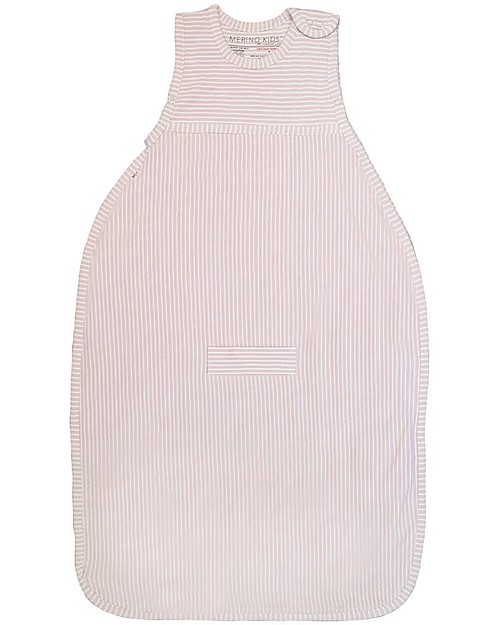 Merino Kids Go Go Bag - Sleeping Bag, Dusty Pink Stripes - 0-2 years - 100% merino wool and organic cotton Sleeping Bags