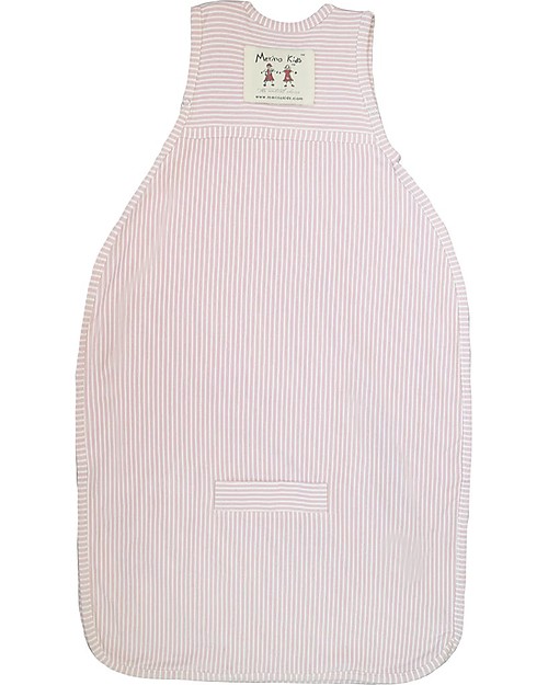 Merino Kids Go Go Bag - Sleeping Bag, Dusty Pink Stripes - 0-2 years - 100% merino wool and organic cotton Sleeping Bags