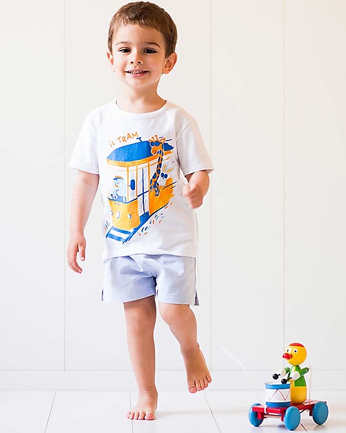 Mia Bu Milano Boy’s Boxers, Piquet Chambray - Come in a gift box with a fairy tale included! Swimming Trunks