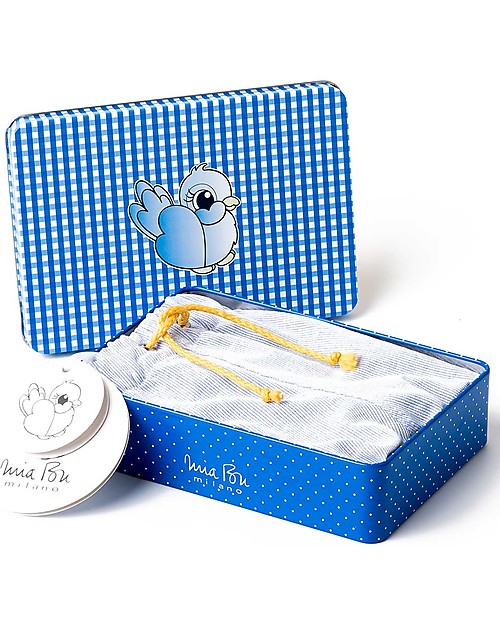 Mia Bu Milano Boy’s Boxers, Piquet Chambray - Come in a gift box with a fairy tale included! Swimming Trunks
