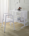 Micuna 2-in-1 Next to Me Cododo Cot, Beech Wood, White - It becomes Desk or ToyBox! Next To Me Cribs