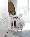Micuna 2-in-1 Next to Me Cododo Cot, Beech Wood, White - It becomes Desk or ToyBox! Next To Me Cribs