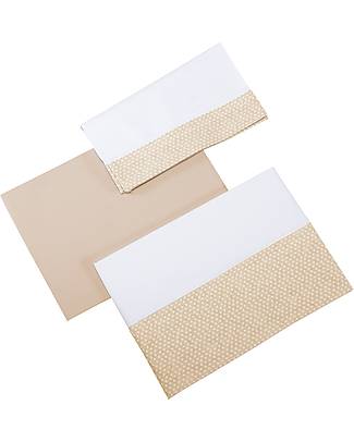 Micuna Bedroom Set - White Mini-Cradle You&Me + Beige Textile Set Next To Me Cribs
