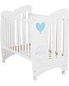 Micuna Beech Wood Cot Wonderful, White/Blue - Can be turned into a twin cot! Cribs & Moses Baskets