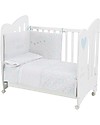 Micuna Beech Wood Cot Wonderful, White/Blue - Can be turned into a twin cot! Cribs & Moses Baskets