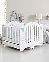 Micuna Beech Wood Cot Wonderful, White/Blue - Can be turned into a twin cot! Cribs & Moses Baskets