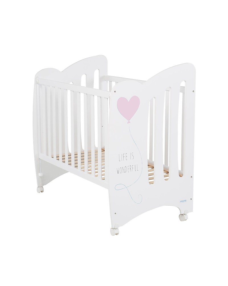 Micuna Beech Wood Cot Wonderful White Pink Can Be Turned Into A