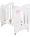 Micuna Beech Wood Cot Wonderful, White/Pink - Can be turned into a twin cot! Cribs & Moses Baskets