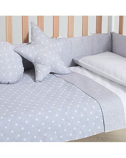 Micuna Duvet and Bumper Kit for Cot 120x60 Galaxy Grey 100 Cotton unisex bambini