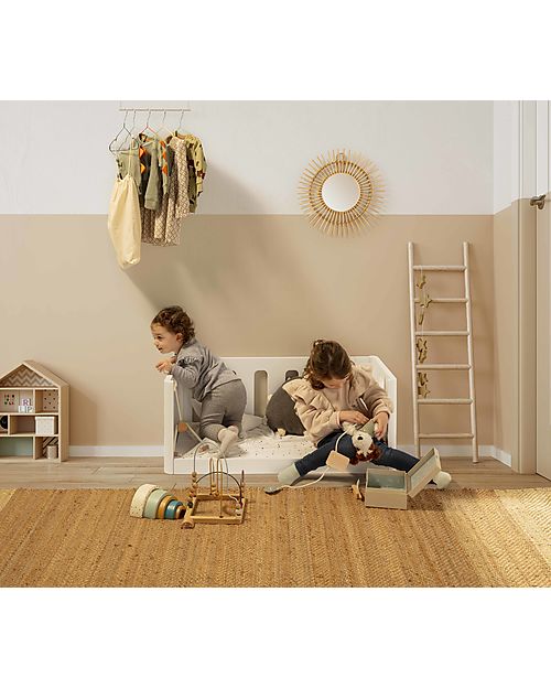 Micuna Mini Co-Sleeping Bed - Lulú - White and Wood - with 8 Different Features! Next To Me Cribs
