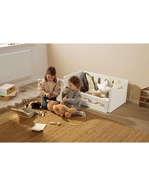 Micuna Mini Co-Sleeping Bed - Lulú - White and Wood - with 8 Different Features! Next To Me Cribs