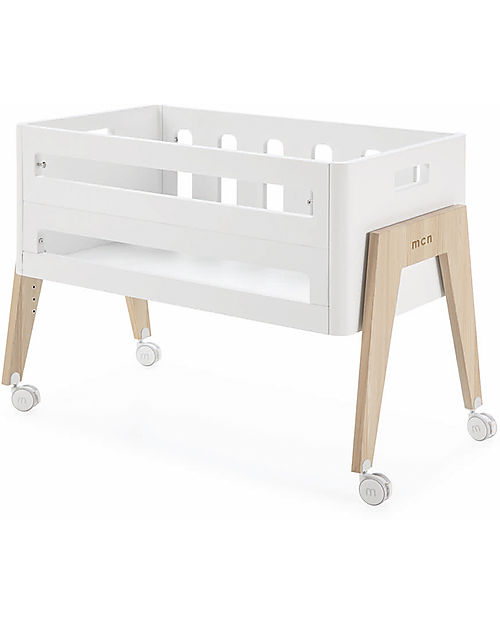 Micuna Mini Co-Sleeping Bed - Lulú - White and Wood - with 8 Different Features! Next To Me Cribs