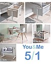 Micuna Mini-Cradle and Next to Me You&Me, Grey - It becomes Desk or Sofa Next To Me Cribs