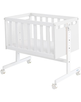 Micuna Mini-Cradle and Next to Me You&Me, White - It becomes Desk or Sofa Co-Sleeping Cribs