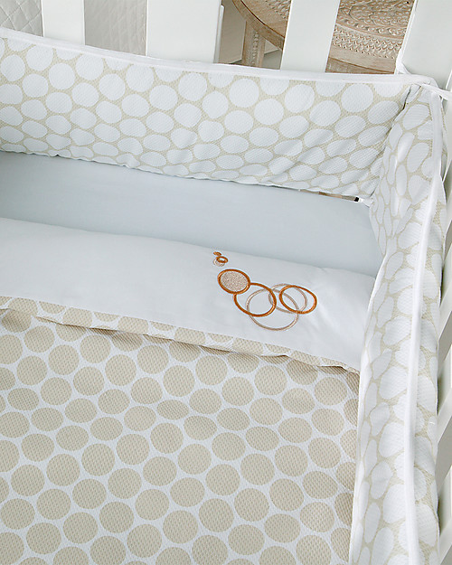 Micuna Textiles for Cododo Cot, Beige Polka Dots - With bumper and bed sheets! Cribs & Moses Baskets