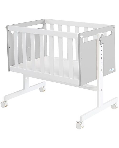 Micuna You Me Plus Co Sleeping Mini Cot White Grey Becomes a Desk or Sofa unisex bambini