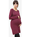 Milker Lis, Maternity and Nursing Dress, Burgundy - Wool Blend Dresses_
