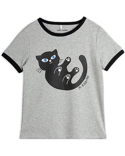 Mini Rodini Baby cat T-Shirt Grey - organic Cotton T-shirts