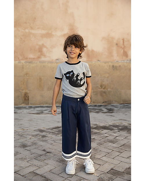 Mini Rodini Baby cat T-Shirt Grey - organic Cotton T-shirts