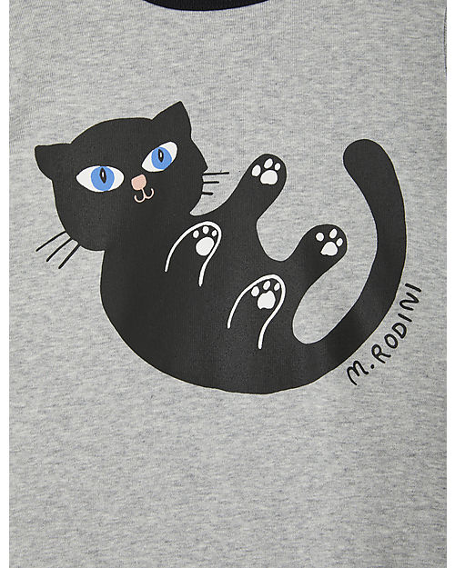 Mini Rodini Baby cat T-Shirt Grey - organic Cotton T-shirts