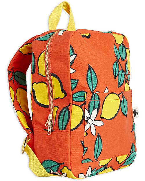 Mini Rodini Backpack - Lemon Red - 100% Organic Cotton Kindergarten Backpacks