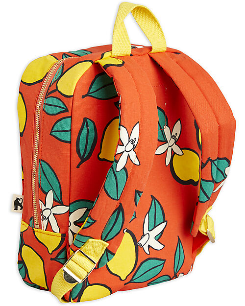 Mini Rodini Backpack - Lemon Red - 100% Organic Cotton Kindergarten Backpacks