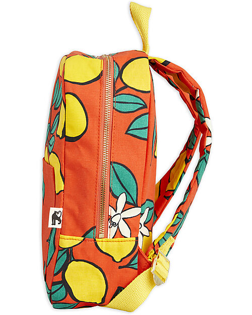 Mini Rodini Backpack - Lemon Red - 100% Organic Cotton Kindergarten Backpacks