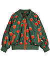 Mini Rodini Baseball Jacket - Strawberries - Green - 100% Recycled Fabric! Jackets