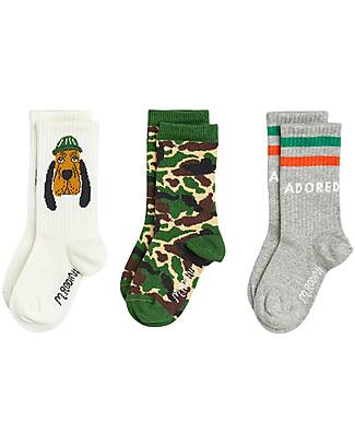 Mini Rodini Bloodhound 3-pack socks - Multi - 100% Organic Cotton GOTS Socks