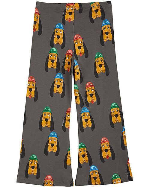 Mini Rodini Bloodhound Flared trousers - Grey - 100% Organic Cotton GOTS Trousers