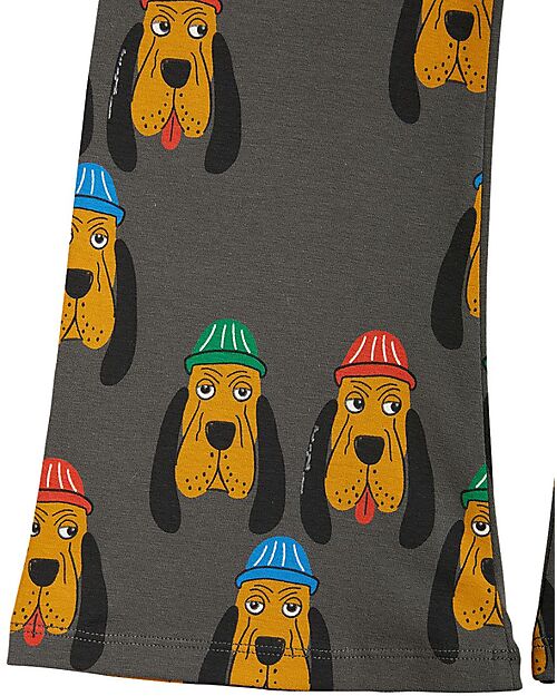 Mini Rodini Bloodhound Flared trousers - Grey - 100% Organic Cotton GOTS Trousers