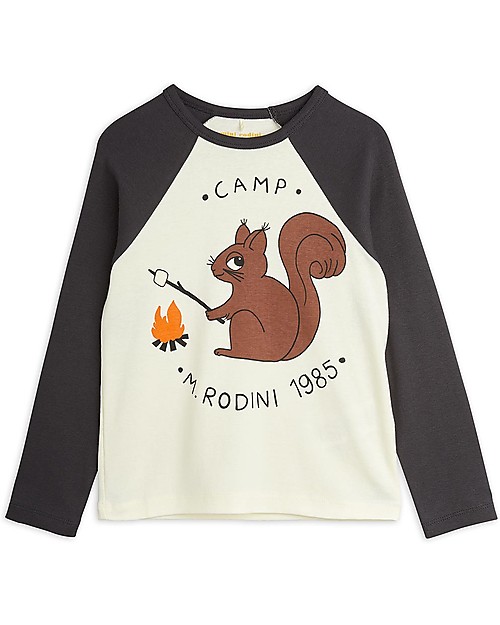 Mini Rodini Camp M.Rodini Raglan Long Sleeves Tee - Squirrel - Organic Cotton Long Sleeves Tops