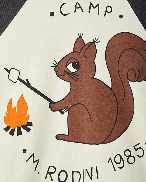 Mini Rodini Camp M.Rodini Raglan Long Sleeves Tee - Squirrel - Organic Cotton Long Sleeves Tops