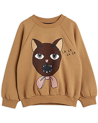 Mini Rodini Cat Choir Beige Sweatshirt - 100% Organic Cotton Sweatshirts