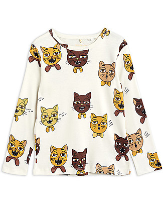 Mini Rodini Cat Choir Long Sleeves Tee - 100% Organic Cotton Long Sleeves Tops