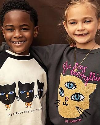 Mini Rodini Cat triplets sweatshirt - Cat - Organic Cotton Sweatshirts