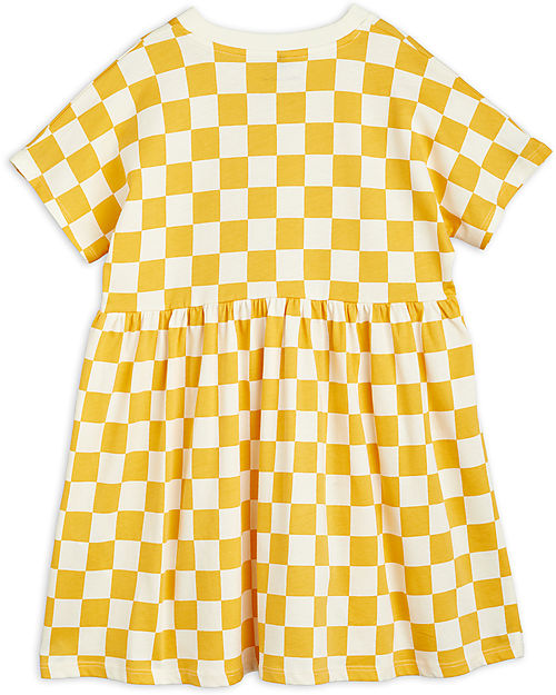 Mini Rodini Check Dress - Yellow and White - 100% Organic Cotton Dresses_