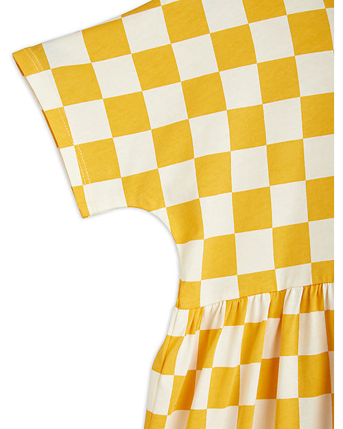 Mini Rodini Check Dress - Yellow and White - 100% Organic Cotton Dresses_