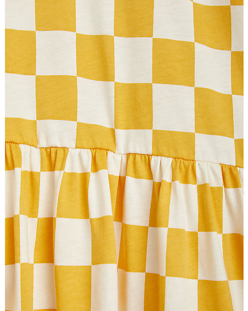 Mini Rodini Check Dress - Yellow and White - 100% Organic Cotton Dresses_
