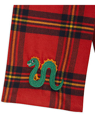 Mini Rodini Check Flanell Loch Ness Scarf - Red - 100% Organic Cotton Scarves