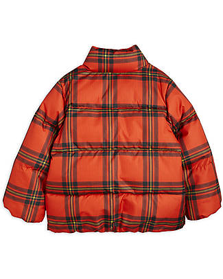 Mini Rodini Check Puffer Jacket - Red - 100% Recycled Polyester Down Jacket