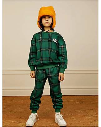 Mini Rodini Check Sweatpants - Green - 100% Organic Cotton Trousers