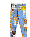 Mini Rodini Cheercat Leggings, Blue - Stretchy Organic Cotton Leggings