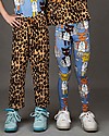Mini Rodini Cheercat Leggings, Blue - Stretchy Organic Cotton Leggings