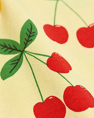 Mini Rodini Cherry Lemonade Leggings - Yellow - Elasticated organic cotton Leggings