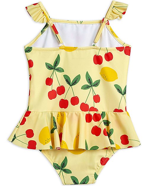 Mini Rodini Cherry Lemonade Skirt Swimsuit - yellow - Recycled Fabric Swimsuits